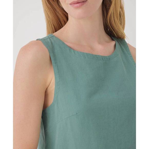 NEW PACT women's canopy linen blend tulip back tank in blue spruce - Picture 6 of 6